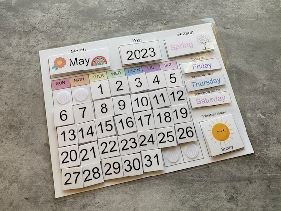 Kids Calendar- Preschool Calendar- Perpetual Calendar- Homeschool, Classroom Decor, Daycare, Toddler Activities-Educational Toy- PDF