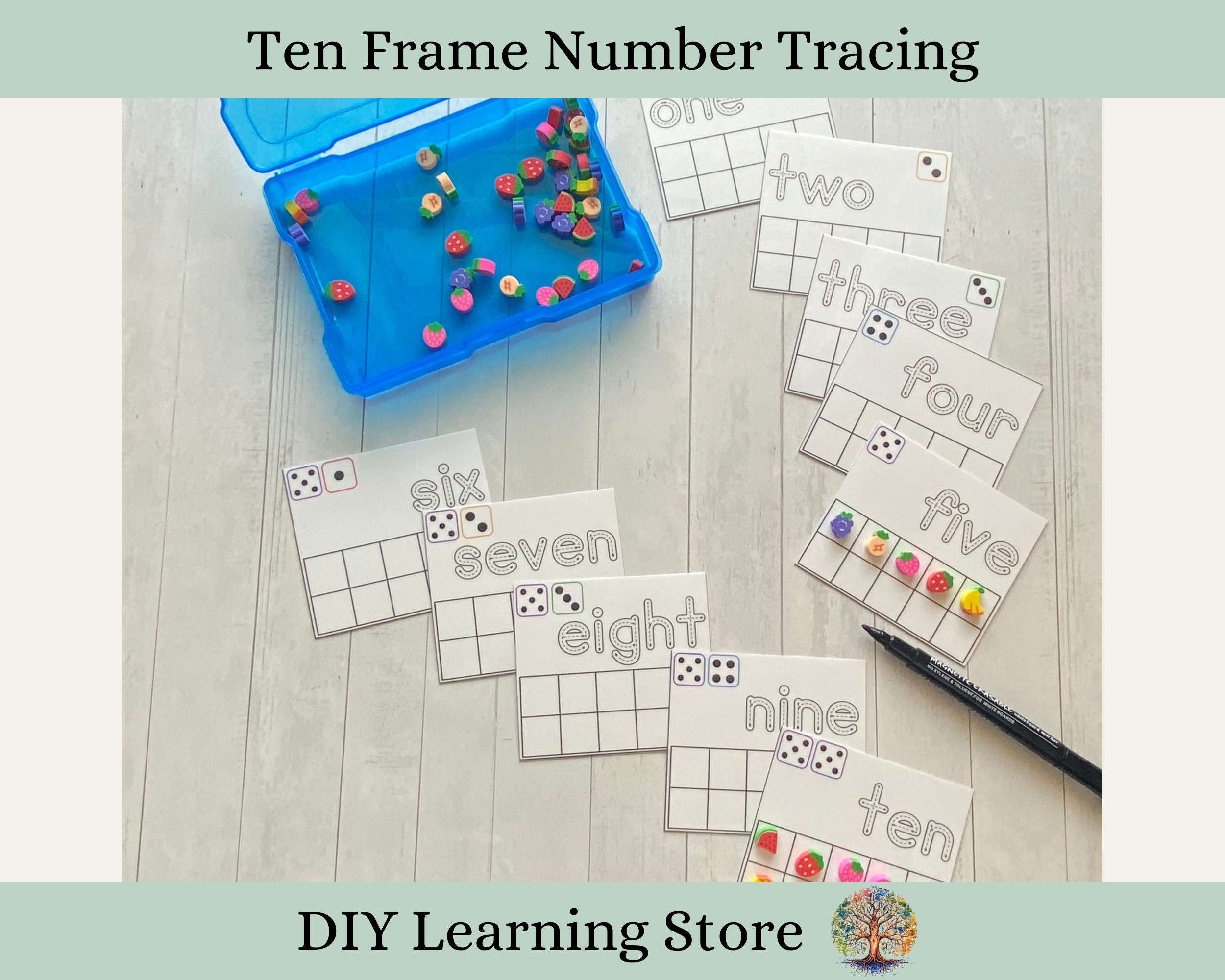 Ten Frame Counting and Number Tracing-task Box Activity Set-montessori ...