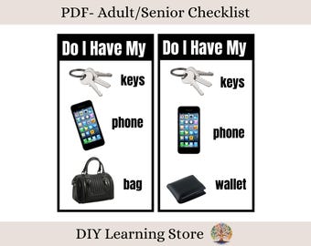 Adult/Senior Checklist- ADHD, Visual Schedule, Visual Reminder-Task Card-Dementia- Alzheimer- Special Needs-Support Aid- Visual Aid- PDF