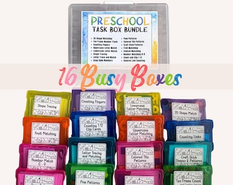 16 task box learning activities- Preschool Activity Bundle- Ready to use teacher resources that require zero prep