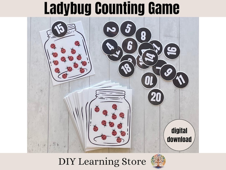 Ladybug Counting 1-20, Spring Activity, Kindergarten Learning Toy ...