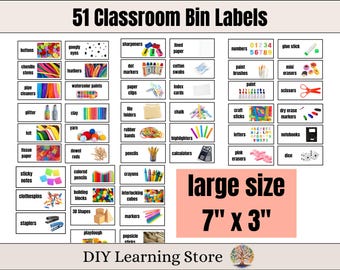 Classroom Labels- School Supplies- Craft Supplies- Homeschool- Daycare- Toy Organization- Printable Labels- Real Pictures- Preschool- PDF