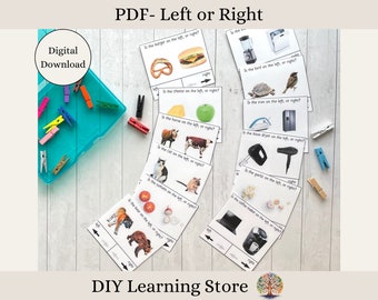 PDF- Left or Right- activity cards- Instant download- Montessori Learning Toy for Preschool, Kindergarten, 1st grade, Homeschool, Special Ed