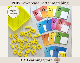 PDF- Lowercase letter matching- activity cards- Instant download