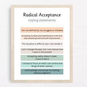 Aceptación radical - Arte de pared - Póster de terapia - Decoración para consultorios de terapia, póster de salud mental para consejeros