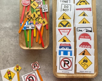 PDF- Road Signs Activity Set- Montessori Learning toy for preschool, homeschool, special needs, quiet time activities, kindergarten