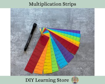 Multiplication Strips Activity Booklet- numbers 1-12 with answers- Montessori Learning Toy for 2nd grade, 3rd grade, Special Education