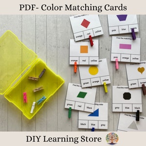 Farbabstimmung Aktivitätskarten-Montessori Lernspielzeug für Vorschule, Kindergarten, Heimschule, Sonderpädagogik, ruhige Zeit- Download- PDF