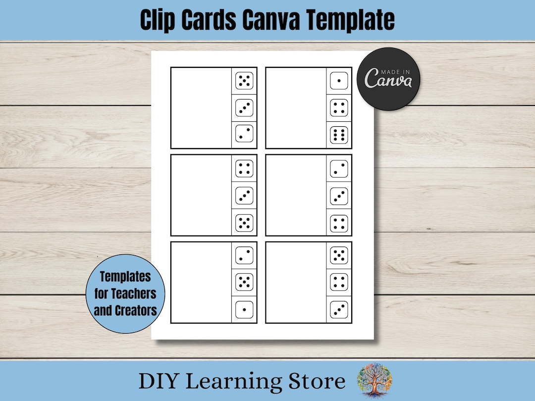Clip Card Canva Template for Teachers and Creators of Educational ...