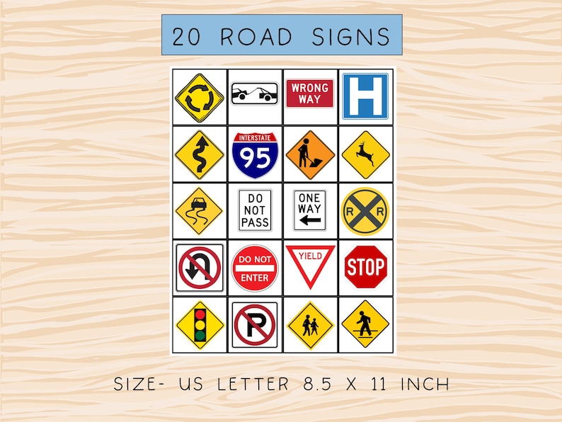 Road Signs Activity Set- Montessori Learning toy for preschool, homeschool, special needs, quiet time activities, kindergarten- PDF image 5
