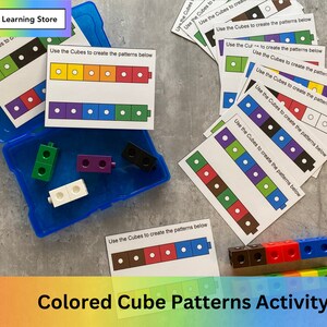 Colored Cube Pattern Cards – Montessori Math Activity (digital Download ...