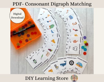 Consonant Digraph Activity Cards – Montessori Learning (PDF)