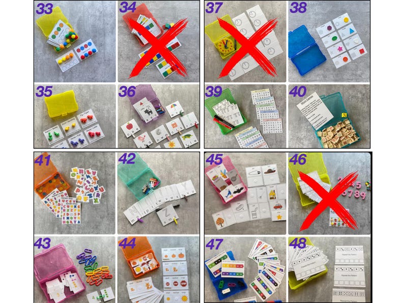 Build a Bundle- 16 task box learning activity sets and carrying case- Preschool, Kindergarten, 1st grade, Montessori resources, Special Need afbeelding 4
