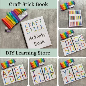 Craft stick activity book- Montessori Learning toy- Busy book- Busy Binder- Learning Binder- Homeschool Preschool- Special Needs Binder