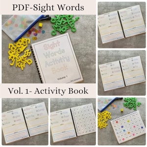 Livre d'activités mots pour la vue pour les enfants d'âge préscolaire - jouet d'apprentissage Montessori / école maternelle à la maison / classeur d'apprentissage adapté / livre occupé - PDF