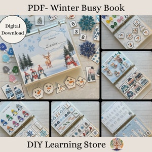 Winter Busy Book- Toddler Quiet Book- Preschool Curriculum- Homeschool Teaching Tools- Special Ed Worksheets- Kids Learning Binder- PDF