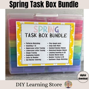 Spring Task Box Ideas Spring Task Box Bundle- 16 Activities for Preschool, Kindergarten ...