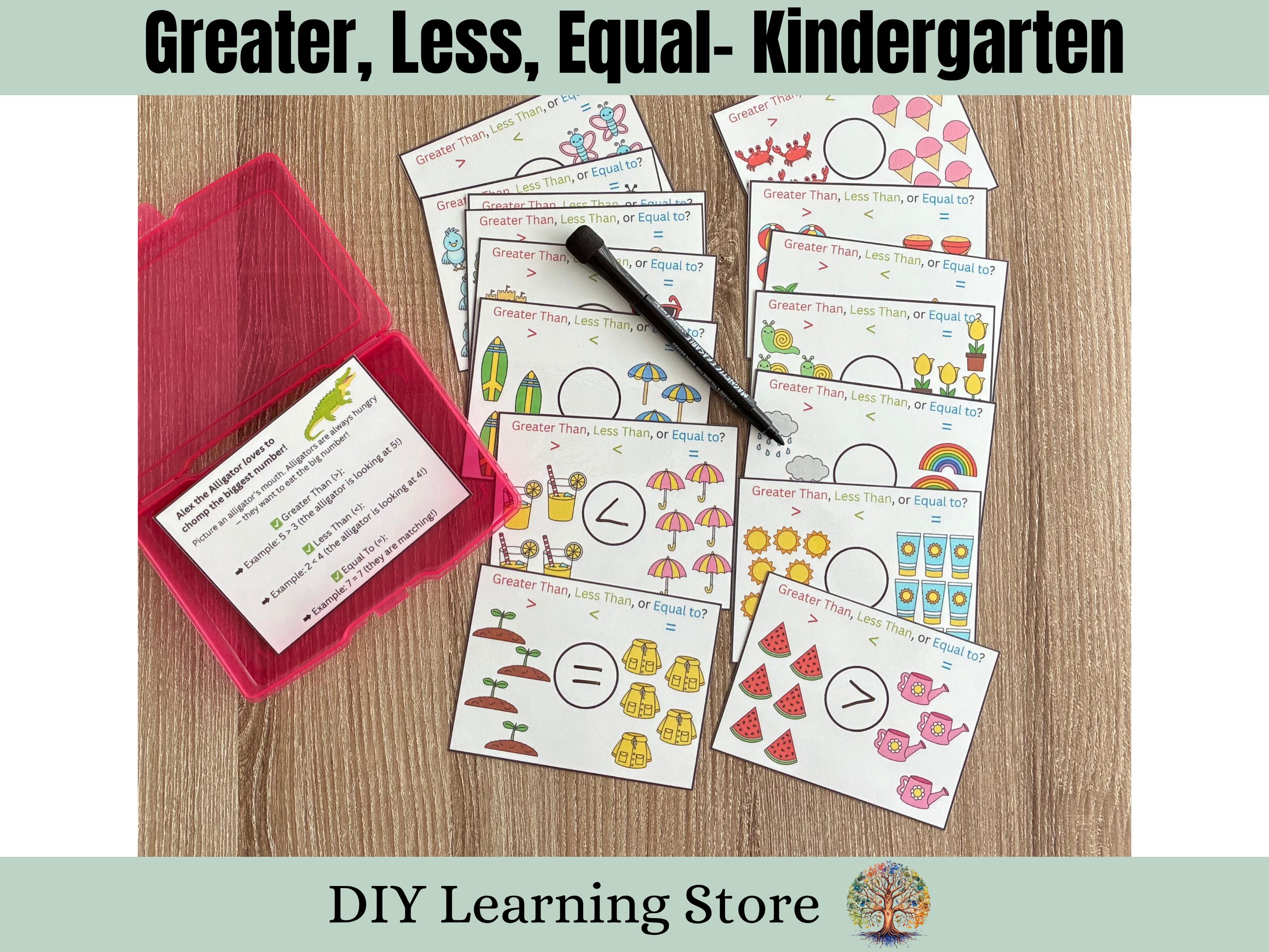 Greater, Less, Equal- Task Box Set- Number Recognition -Montessori Learning Toy for Preschool, Kindergarten, Homeschool, Special Ed