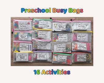 Preschool Busy Bag Bundle | 16 learning activities | Homeschool, Pre K, Special Education, Teacher Resource