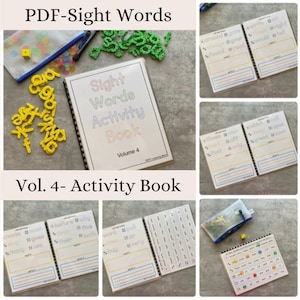 Cahier d'activités de mots pour la vue 2e année-Livre pour les enfants d'âge préscolaire / Maternelle / Reliure d'apprentissage spécialisé / École à la maison à imprimer - PDF