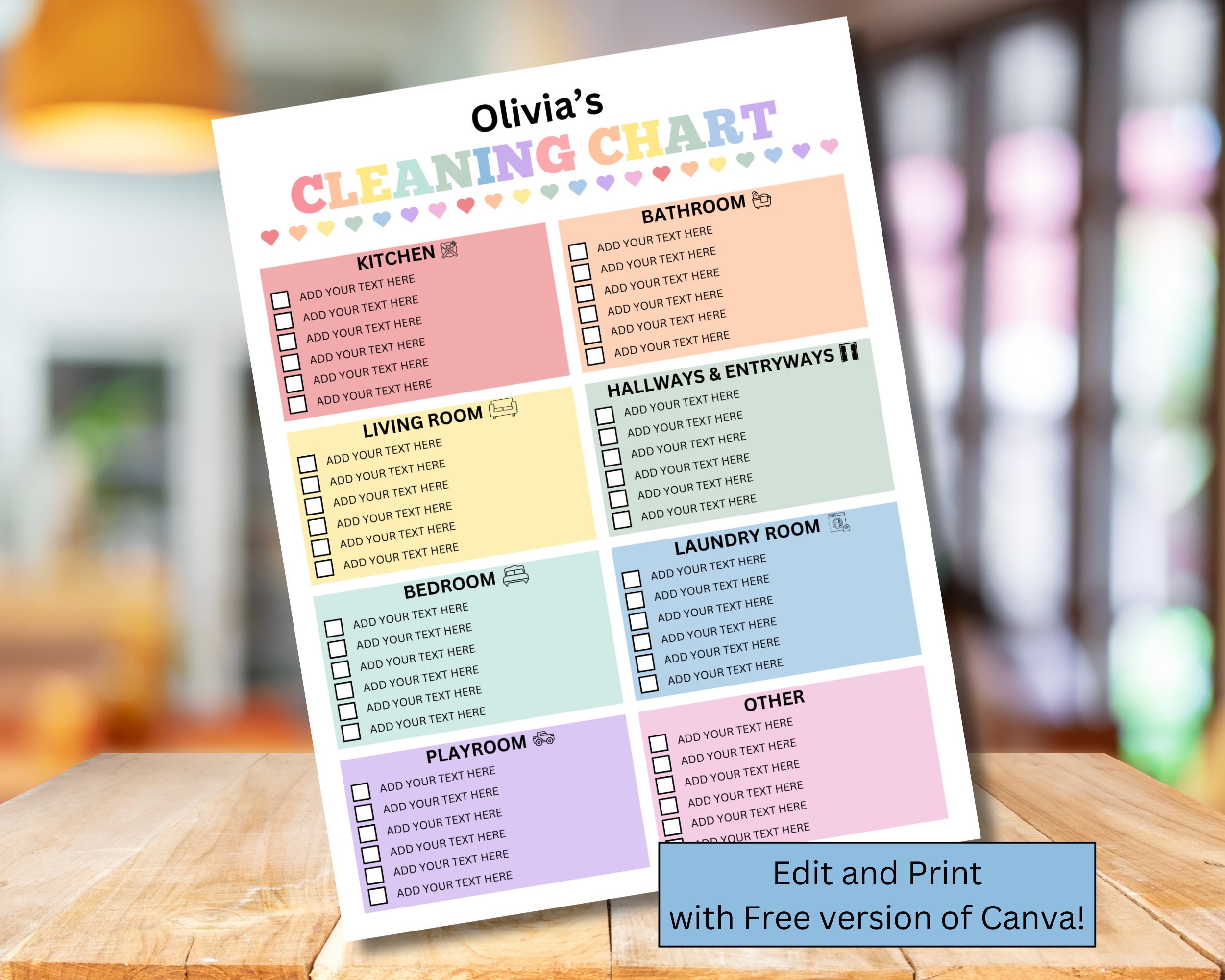 Editable Cleaning Chart | Kids Cleaning Schedule | Behavior Tracker ...
