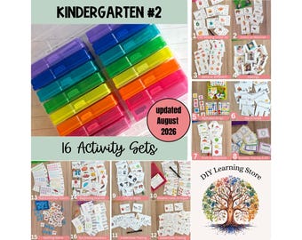 Kindergarten #2 Activity Bundle- | 16 task box learning activities plus a carrying case | Kinder Prep, Homeschool, Special Needs, SpEd