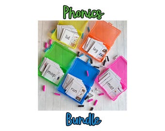 Phonics Bundle | Ready to use Activity Kits | Task Box Learning Set | Kindergarten | First Grade | Special Education Classroom | Short Vowel