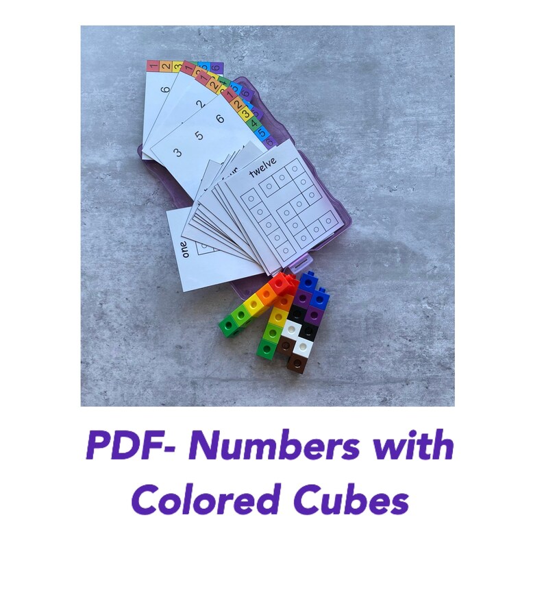 PDF Numbers With Colored Cubes Activity Cards - Etsy