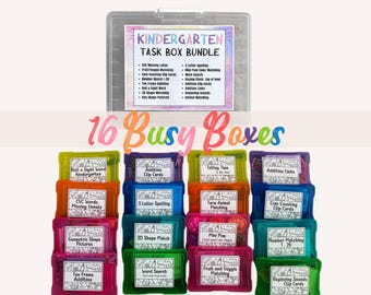 16 task box learning activities- Kindergarten Activity Bundle- Teacher Resource, Homeschool, Classroom Centers