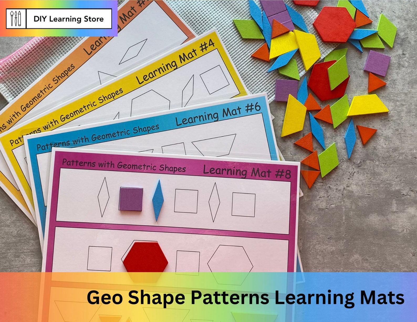 Pattern Learning Toys Geometric Shape Patterns- Learning Mats- Instant Download- Montessori ...