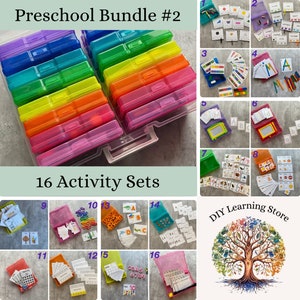 Preschool Activity Bundle #2- 16 task box activity sets with carrying case