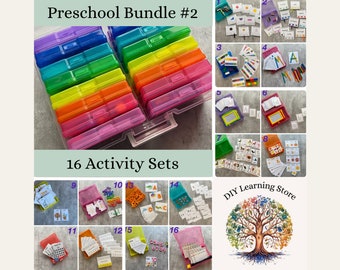 Preschool Activity Bundle #2- 16 task box activity sets with carrying case