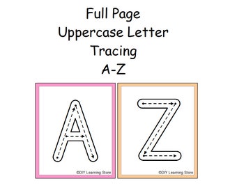 PDF- Full Page Tracing-Uppercase Letters- Preschool / Special Education Activity Set - Instant Download