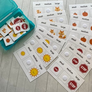 Size sorting Activity Set- Montessori Learning Toy for Preschool, Homeschool, Special Education, Quiet time, Early Finishers