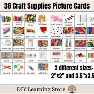 36 knutselspullen Fotokaarten- Visuele hulp- Communicatiebord- Flashkaarten- Echte foto's- Klaslokaal- Thuisonderwijs- Kleuterschool- Crafter- PDF
