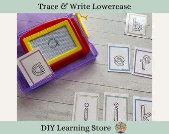 Trace and Write- Lowercase Letters Activity Set- Montessori Learning Toy for Preschool, Homeschool, Special Education, Quiet Time