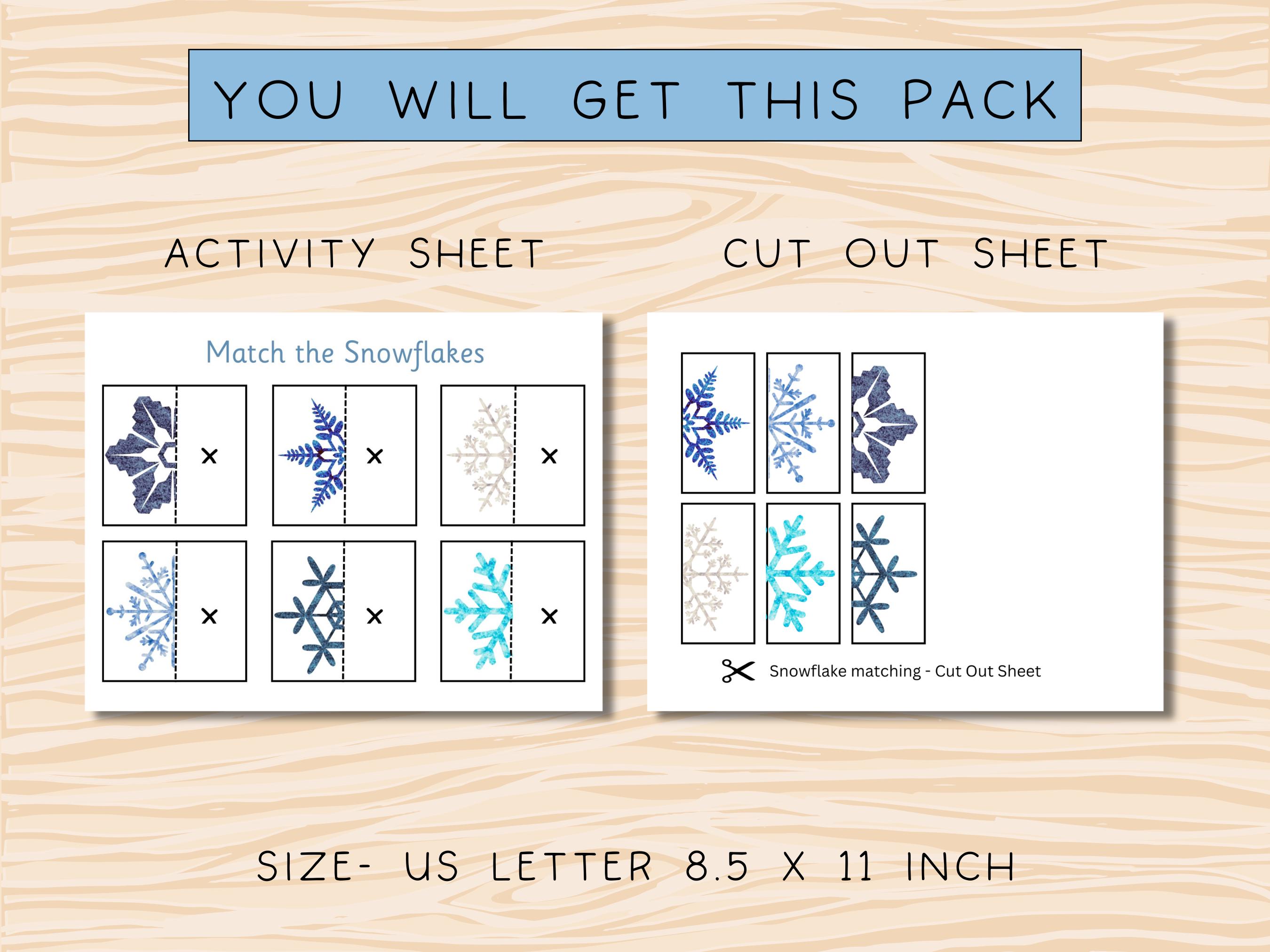 Snowflake Pattern Matching- Winter Activity- Toddler, Preschool ...