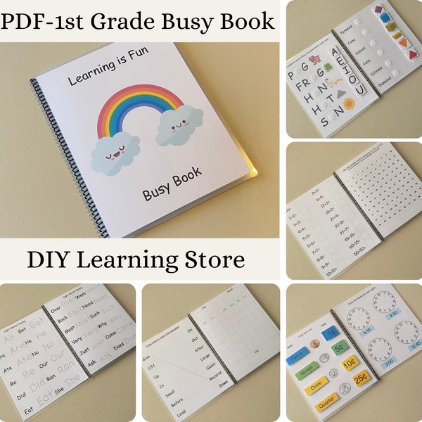 PDF- 1st grade Busy Book- Learning and School / Montessori Learning / Special Needs Learning Binder / Homeschool Printable/Instant Download