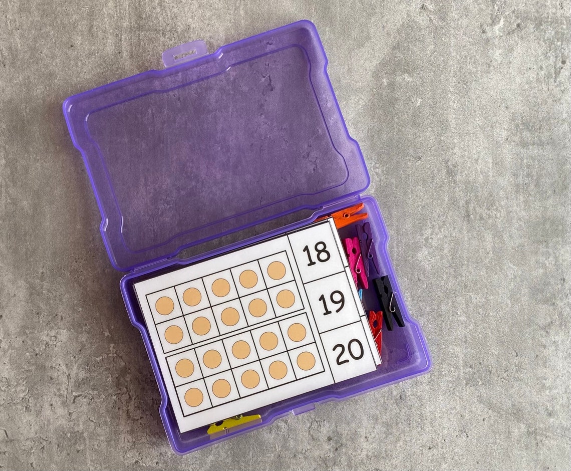Teens Number Matching Ten Frames Clip Cards- Task Box Activity Set- for ...