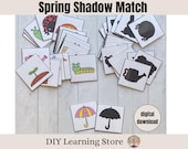 Spring Shadow Matching Game- Toddler Activities- Preschool Homeschool- Educational Printable- Silhouette Matching- Seasonal Activity- PDF
