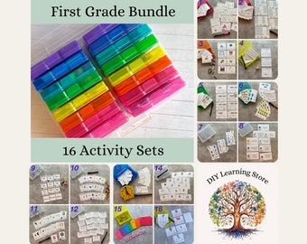 1st grade Activity Bundle- 16 task box learning activities and carrying case