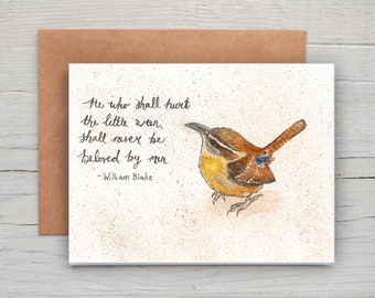 Jenny Wren Karte, Karte Zaunkönig, Karte Zaunkönig Karte, Karte Zaunkönig Karte, Karte mit Zaunkönig