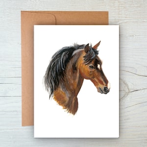 Carte de poney, carte de vœux de poney, carte de note de poney, carte de remerciement de poney, carte de cheval, carte de cheval vierge, carte de cheval vierge