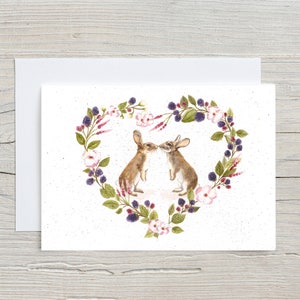 Valentines Day Card, Wedding Card, Rabbit Anniversary Card, Rabbit Wedding Card, Rabbit Birthday Card, Birthday card, Rabbit Valentine Card