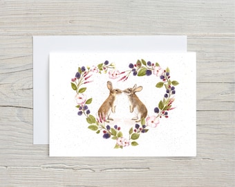 Whitman And Daughter Hasen-Hochzeitskarte – Süße Kaninchen-Karte, 12,7 X 17,8 Cm, Innen Blanko