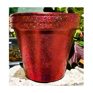Holographic Terracotta Plant Pot: Fall Decor with Drainage