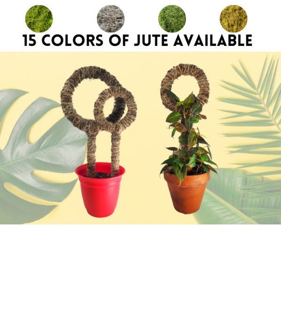 Handmade Spanish Moss Circle Trellis: Plant Pole with Free Pins