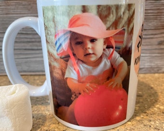 Personalized Photo Mug, Custom Photo Mug, Personalized Coffee Mug, Gift for Grandma, Grandpa, Mom or Dad, Office Coffee Mug, Customized Mug