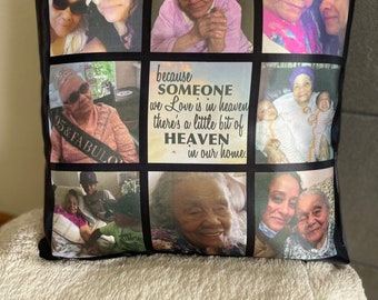 Memorial Pillow, Memorial Photo Pillow 18x18, Custom Pillow, Personalized Picture Pillow, Memorial Gift,In Memory Of, Custom Huggable Pillow