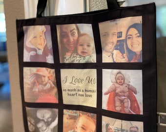 Photo Tote Bag, Custom Photo Bag, Personalized Family Photo Bag, Mom Bag, Baby Bag, Custom Bag